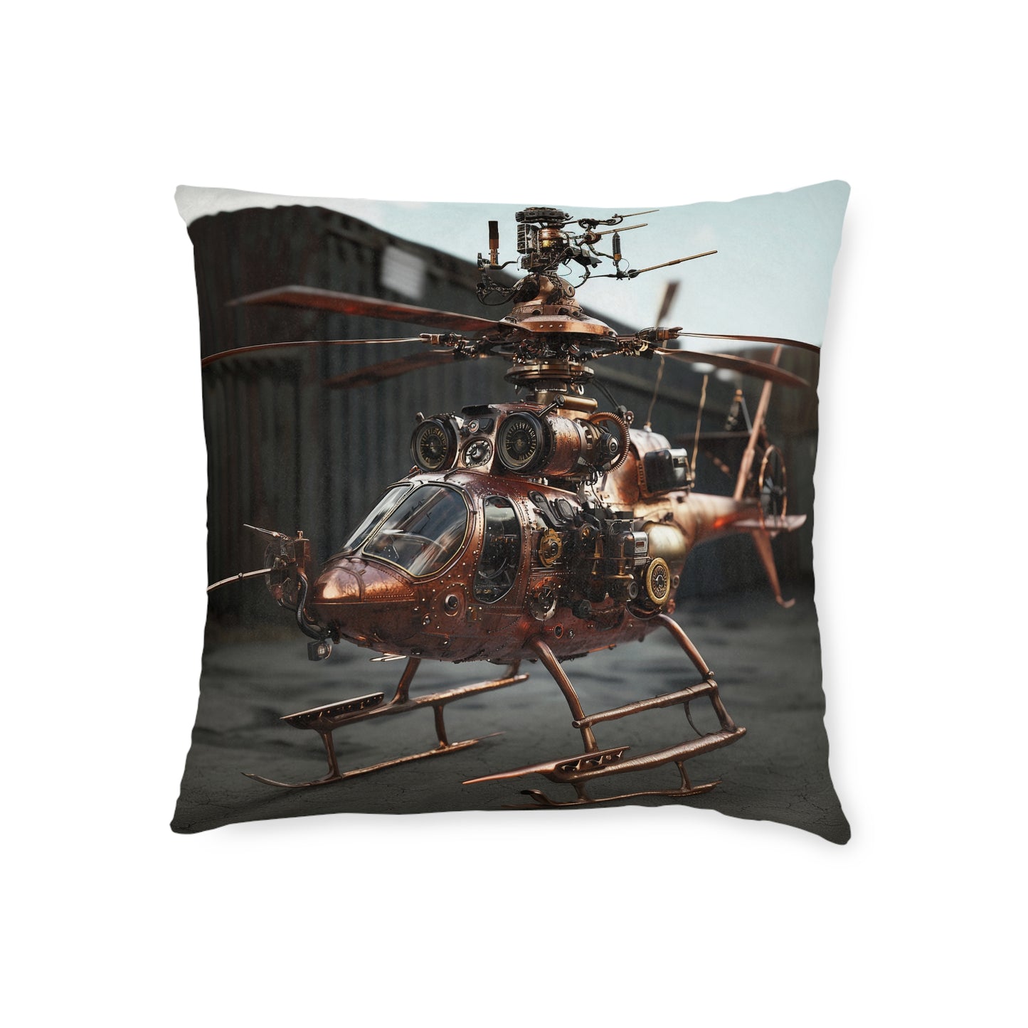Industrial-Style Square Cushion 2 - Steampunk Home Decor UK