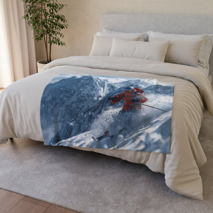 Downhill Skier #3 - Soft Polyester Blanket