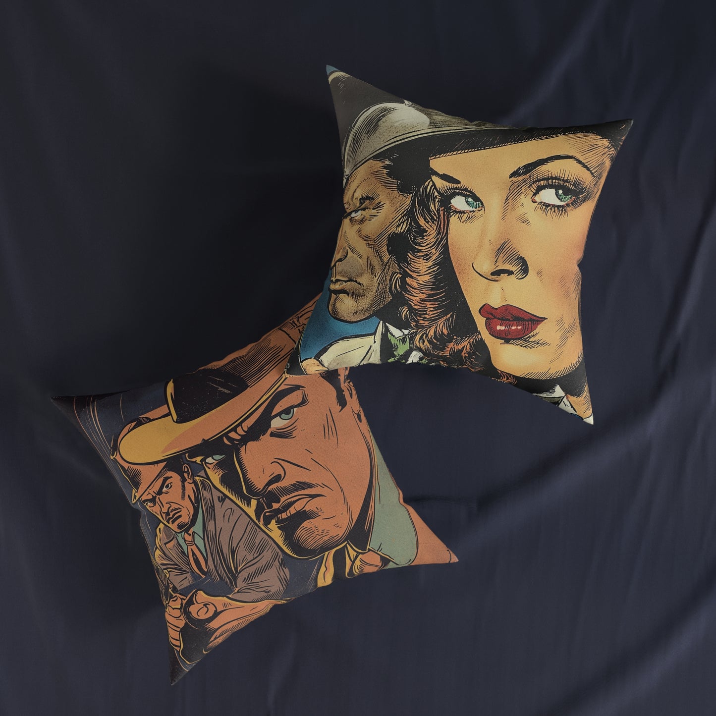 1940s Gangster Comic 2 - Square Cushion - Gangster Home Decor UK