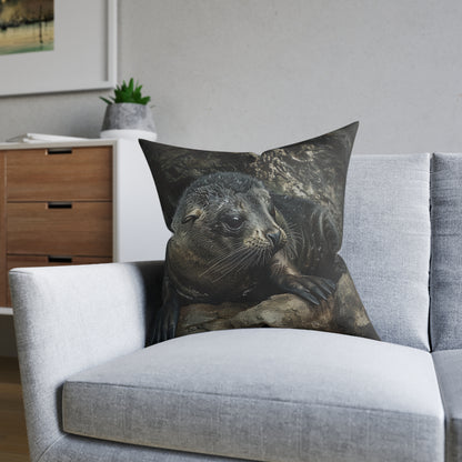 Cute Fur Seal Design Square Pillow - Perfect for Ocean Lovers UK