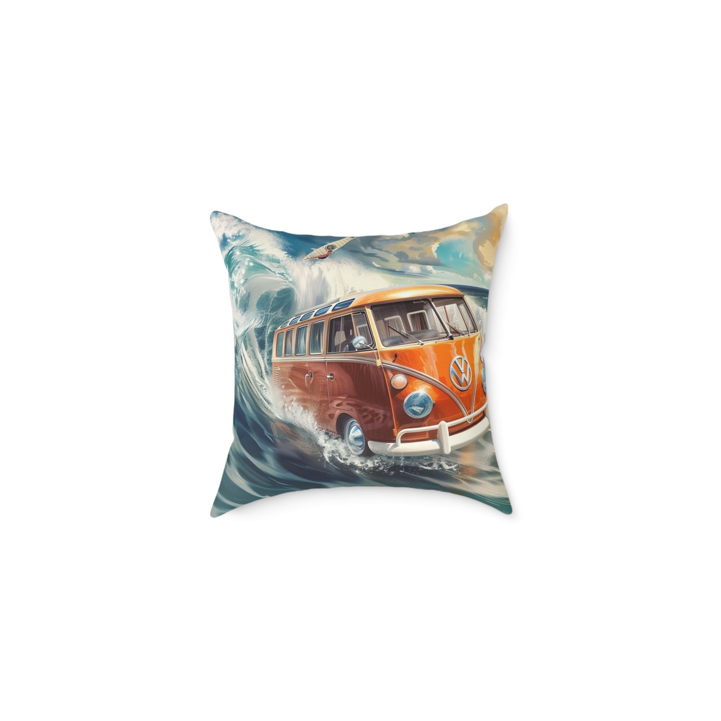 Surf Wagon - Square Poly Canvas Pillow - Australia