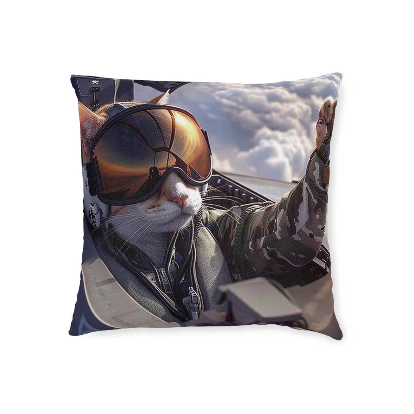 Top Gun Cat - Square Pillow - UK