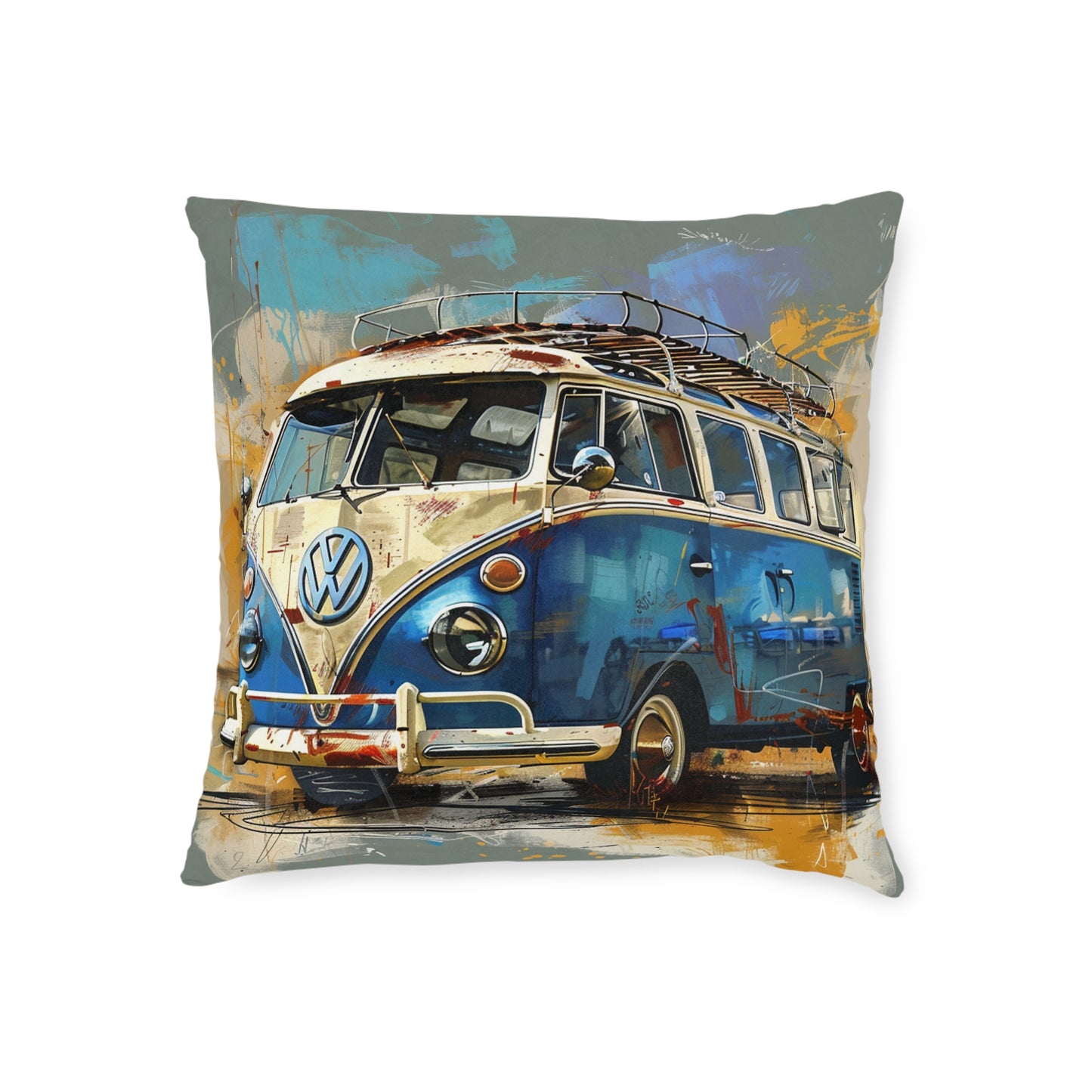 Surf Wagon 2  - Square Pillow - UK