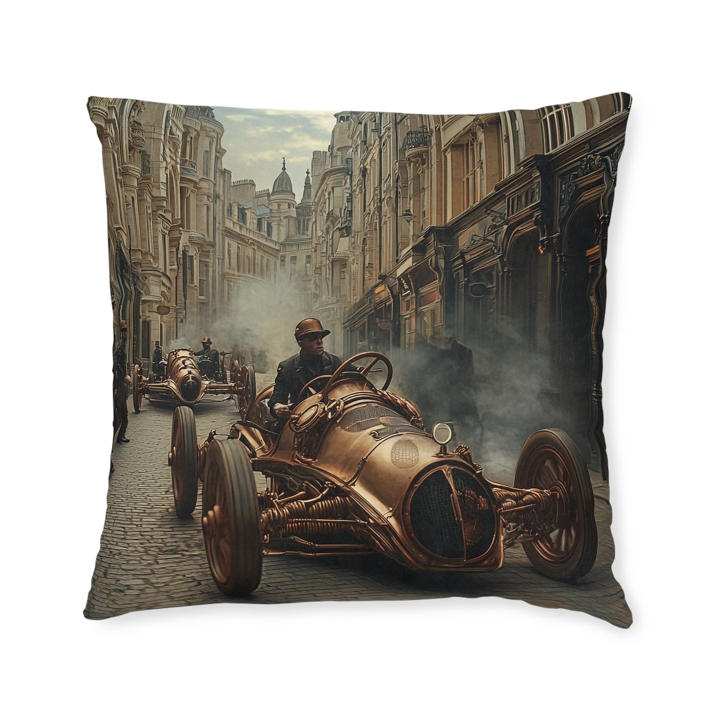 Industrial-Style Car 2 - Square Cushion - Steampunk Home Decor UK