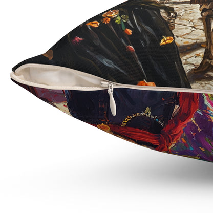 Vibrant Day of the Dead 2 - Decorative Pillow - USA