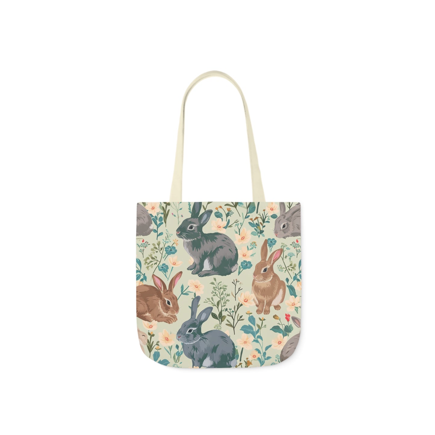 Rabbit Polyester Canvas Tote Bag (AOP)