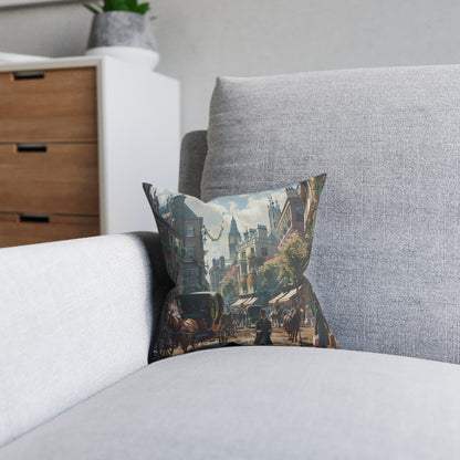 London Then and Now 2 - Square Pillow - UK