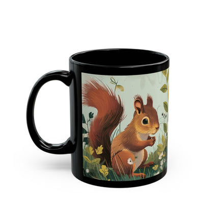 Squirrel  - 11oz Black Mug