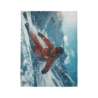 Downhill Skier #2 - Soft Polyester Blanket