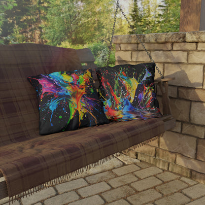 Paint Splash - Outdoor Pillows - USA