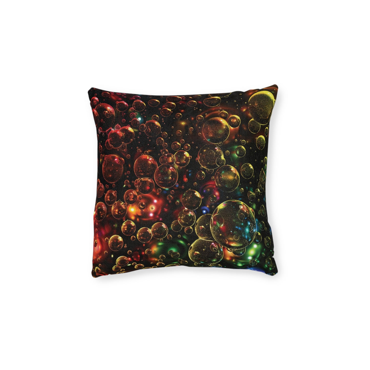 Effervescent Rainbow Bubbles - Square Pillow - UK