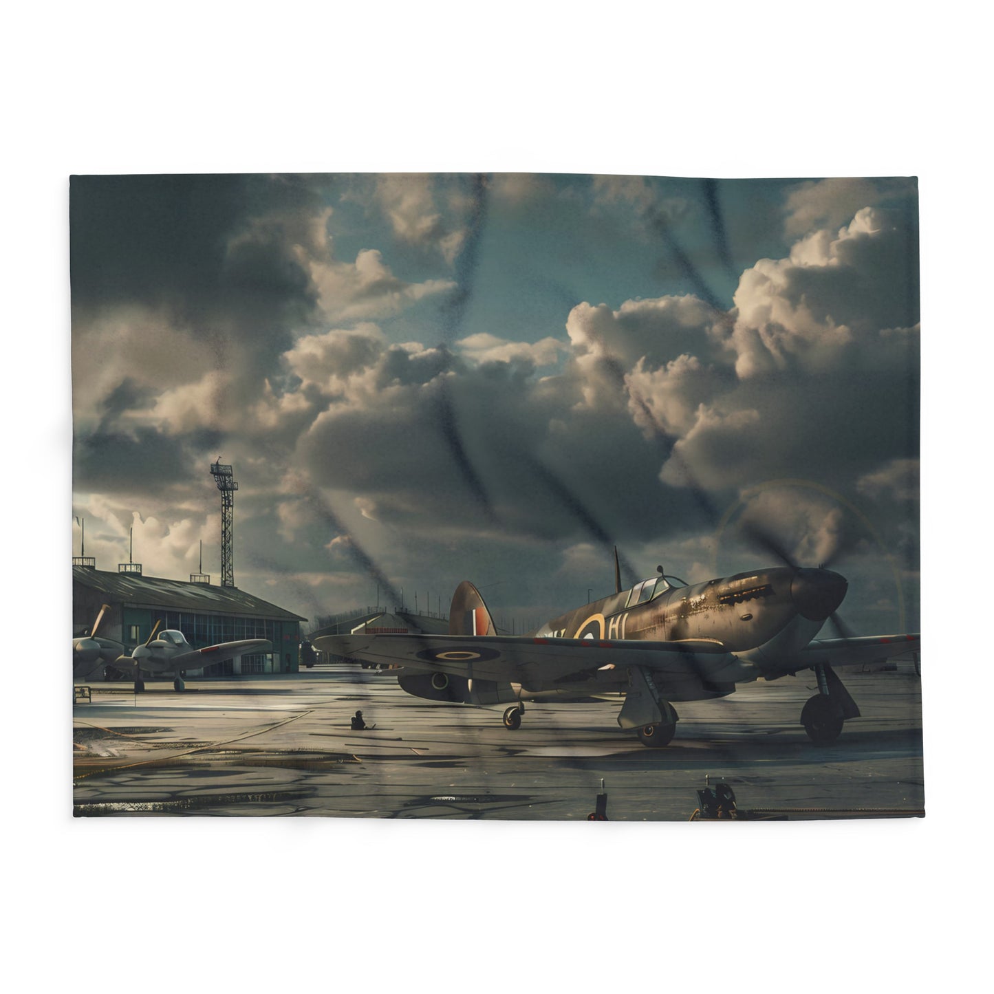 WW2 Airfield #3 Arctic Fleece Blanket - UK
