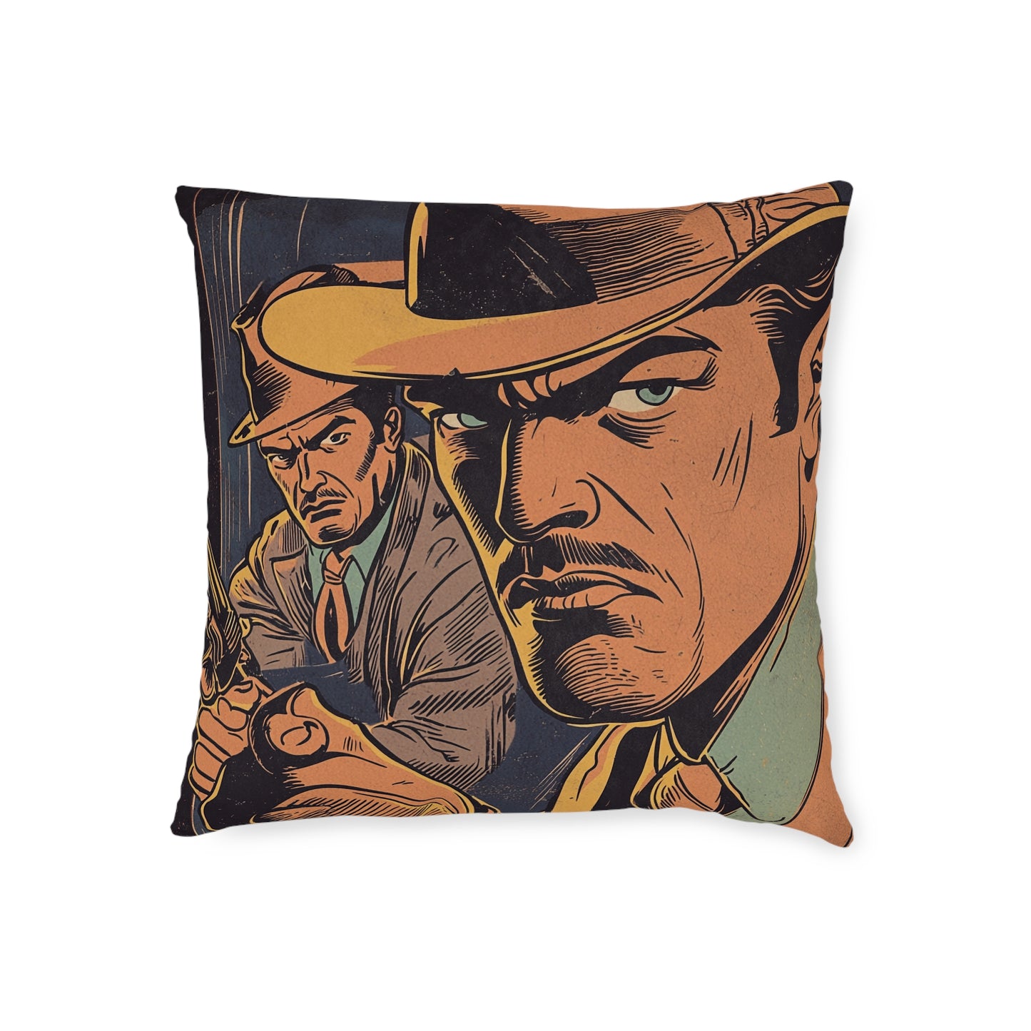 1940s Gangster Comic 2 - Square Cushion - Gangster Home Decor UK