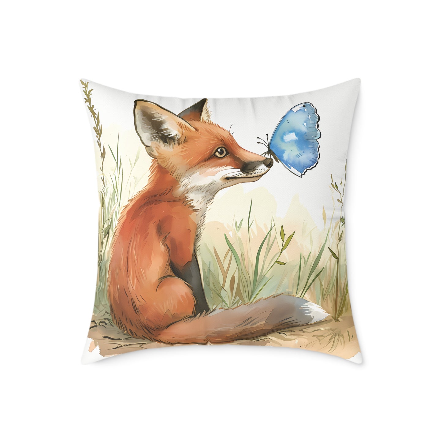 Cute Foxes - Square Poly Canvas Pillow - UK