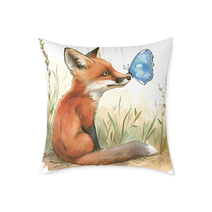 Cute Foxes - Square Poly Canvas Pillow - UK