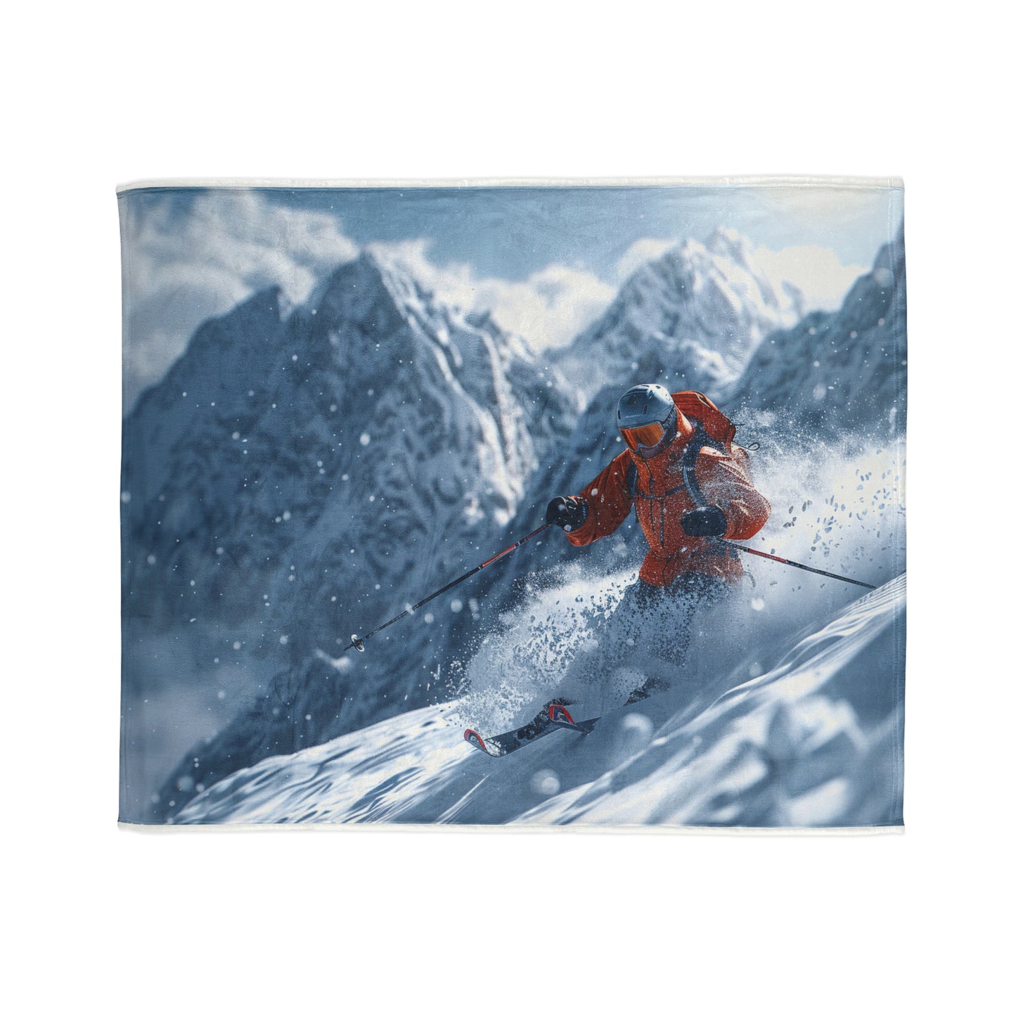 Downhill Skier #3 - Soft Polyester Blanket