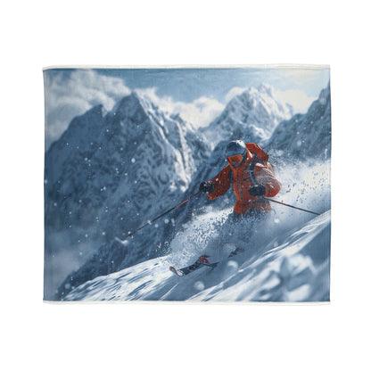 Downhill Skier #3 - Soft Polyester Blanket