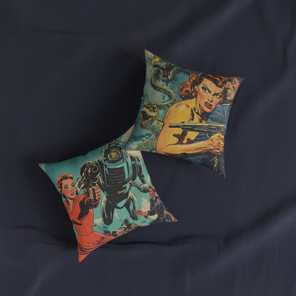 1950's Space Comic 2 - Square Cushion - Space Home Decor UK