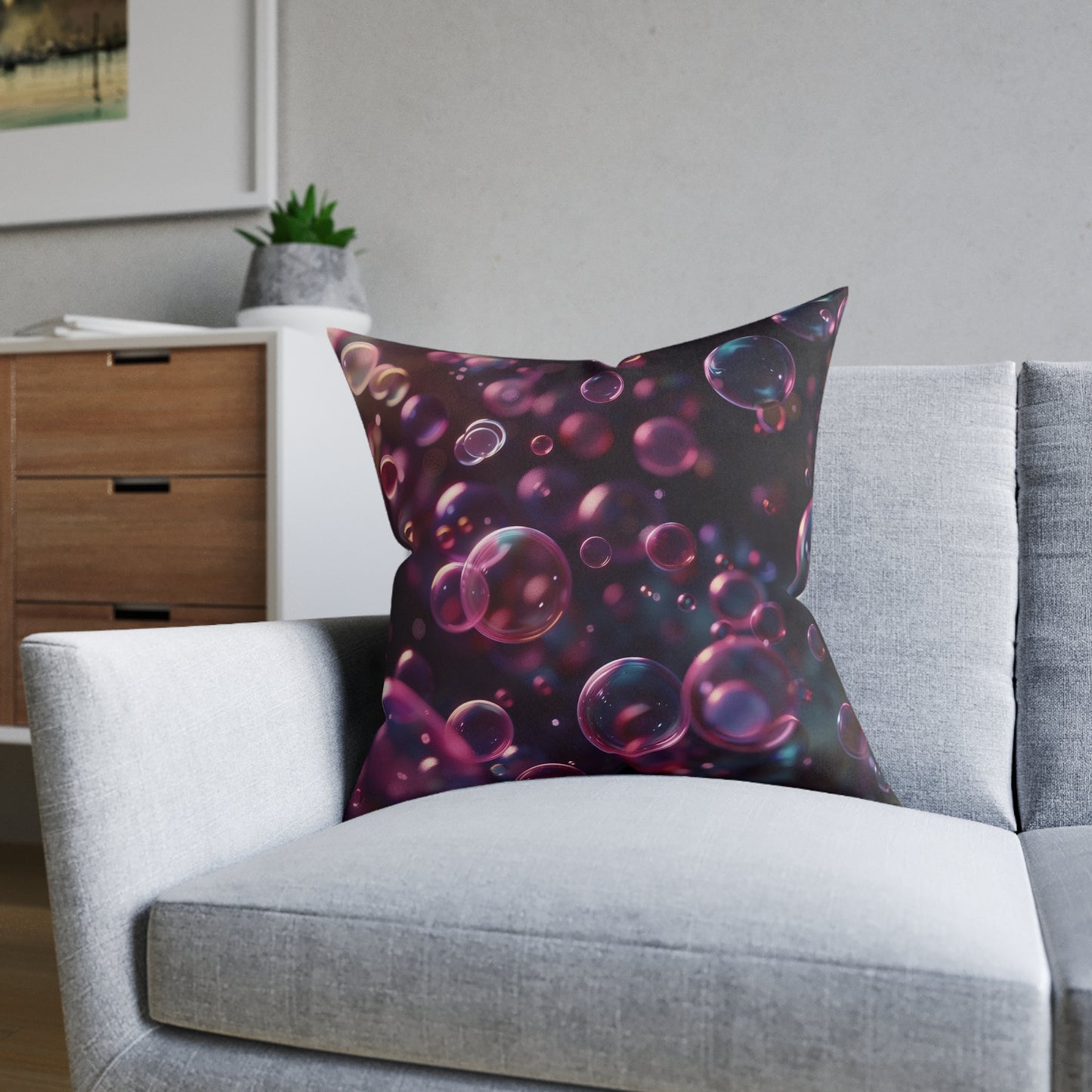 Blackcurrant Bubbles - Square Pillow - UK