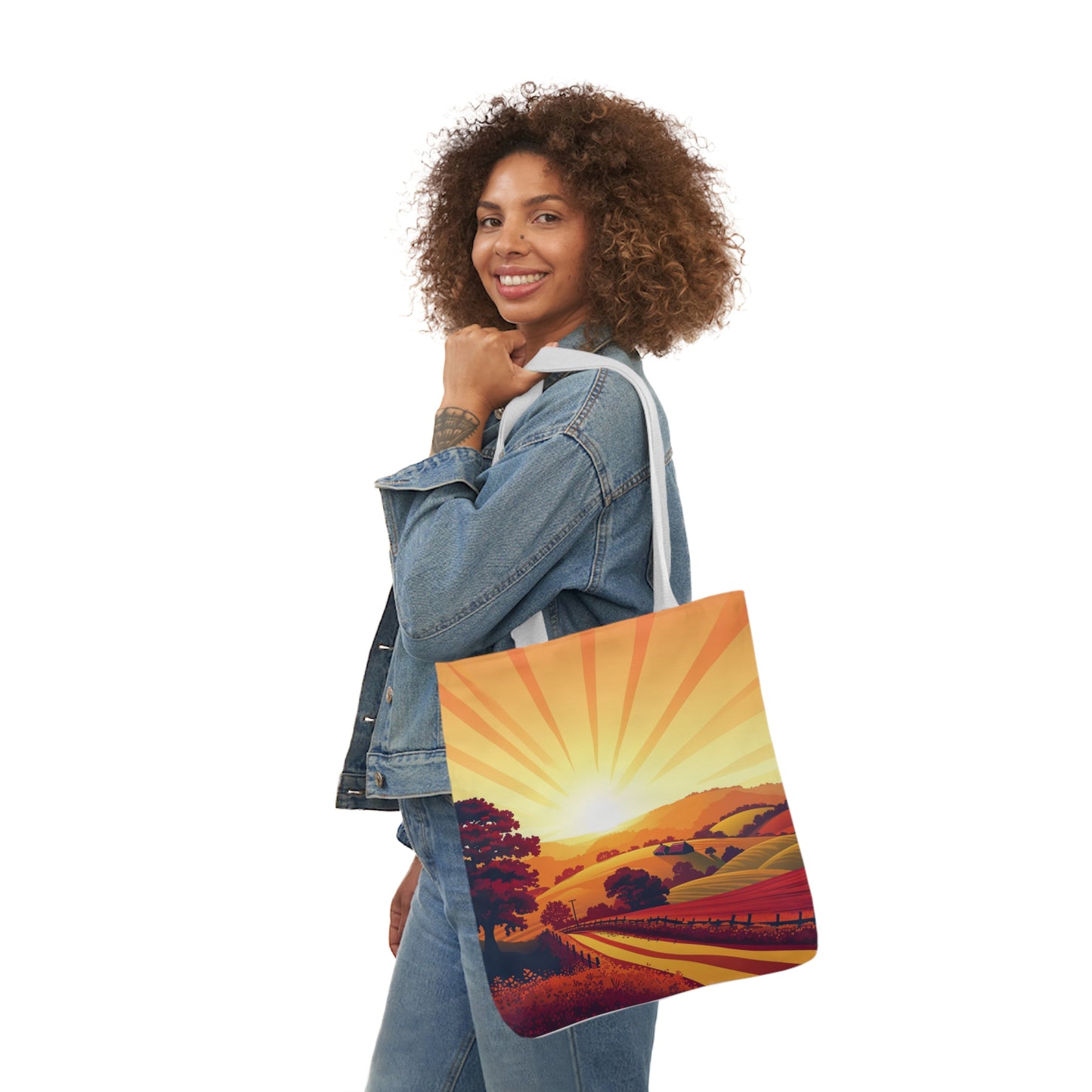 Sunset In The Countryside #1 - Polyester Canvas Tote Bag (AOP)