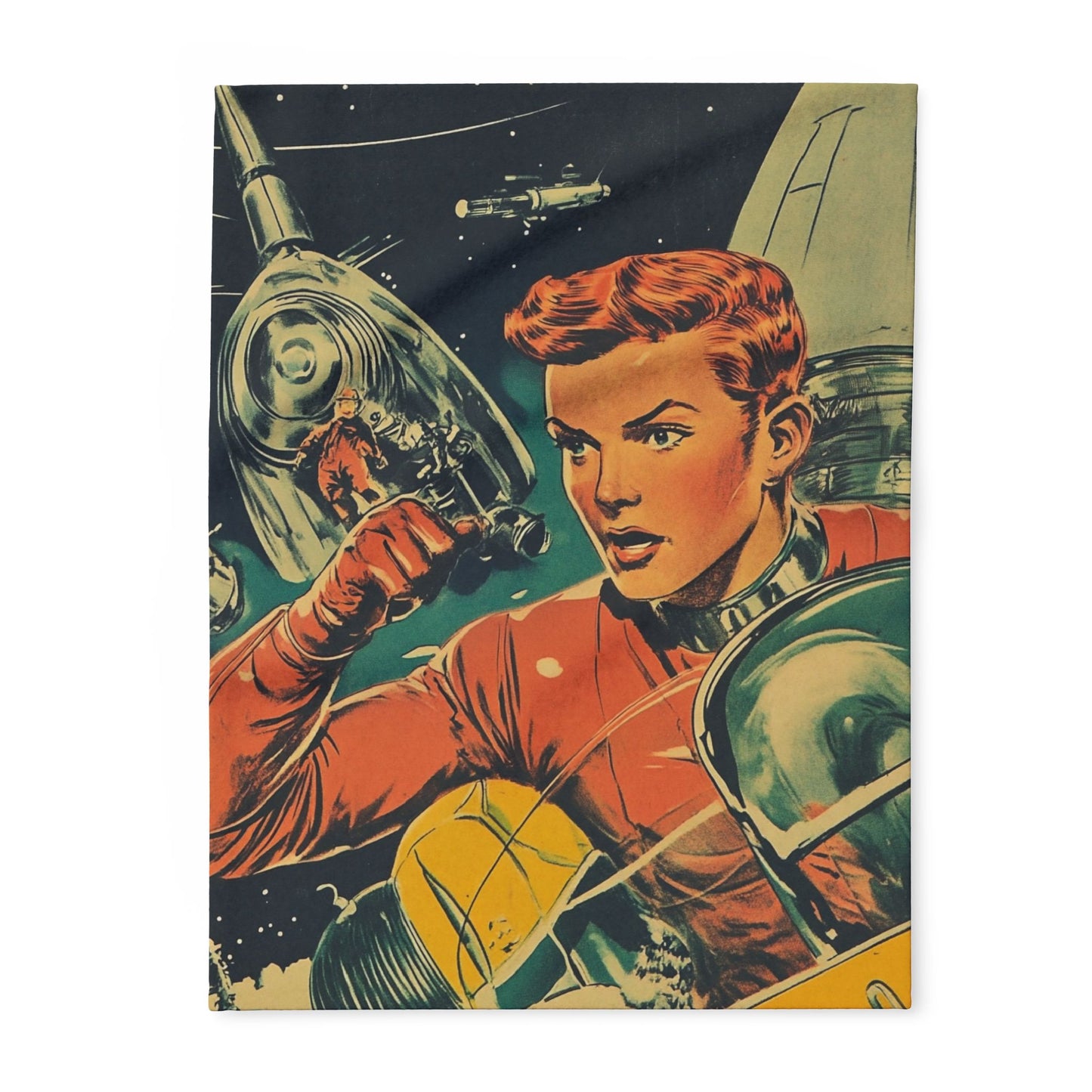 Retro Space Adventure Fleece Blanket 3 - Cosy Gift for Sci-Fi Lovers UK