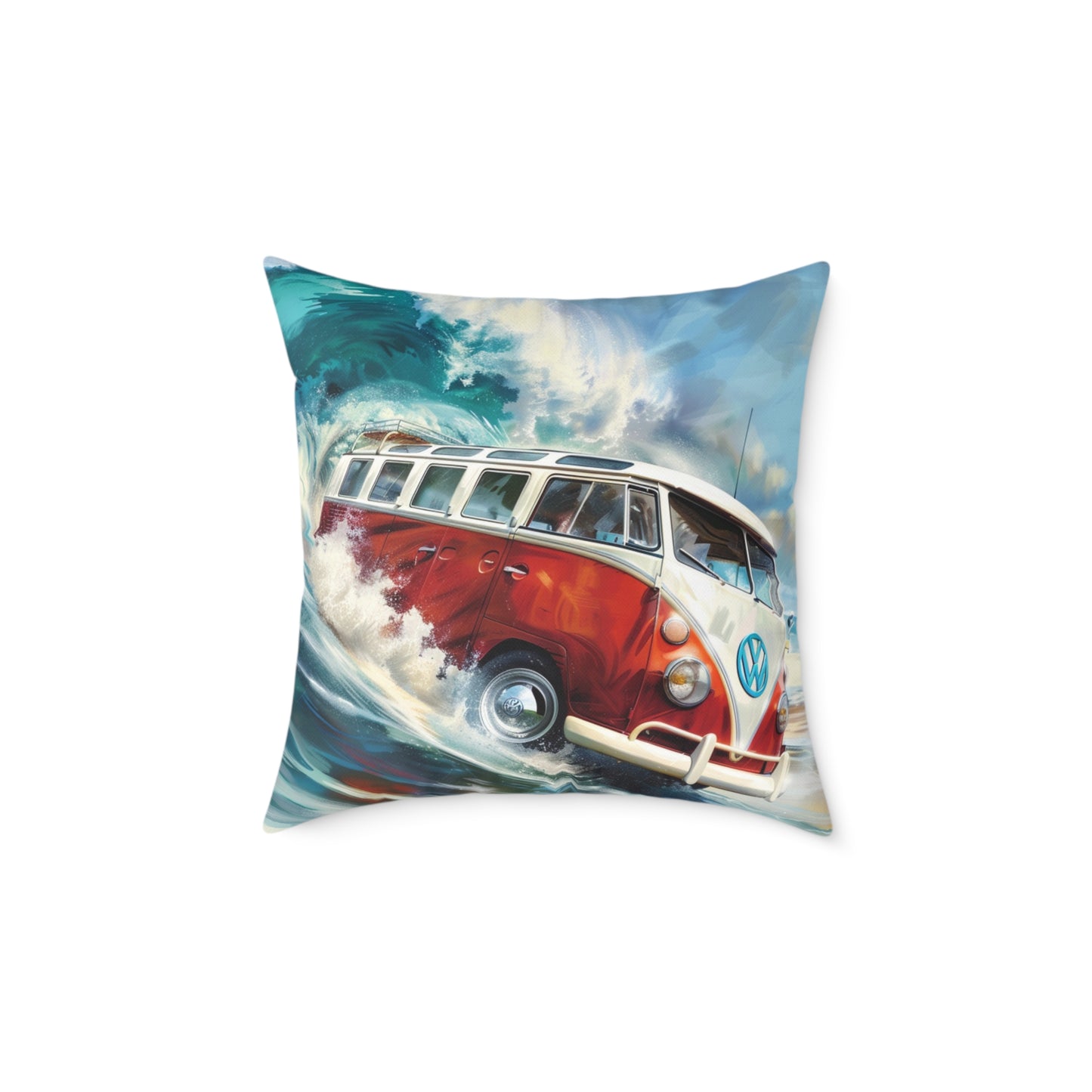 Surf Wagon - Square Poly Canvas Pillow - Australia