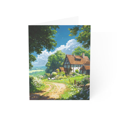 Pretty English Countryside 4 - Greeting Cards - Set of 1, 10, 30, or 50pcs for All Occasions - USA