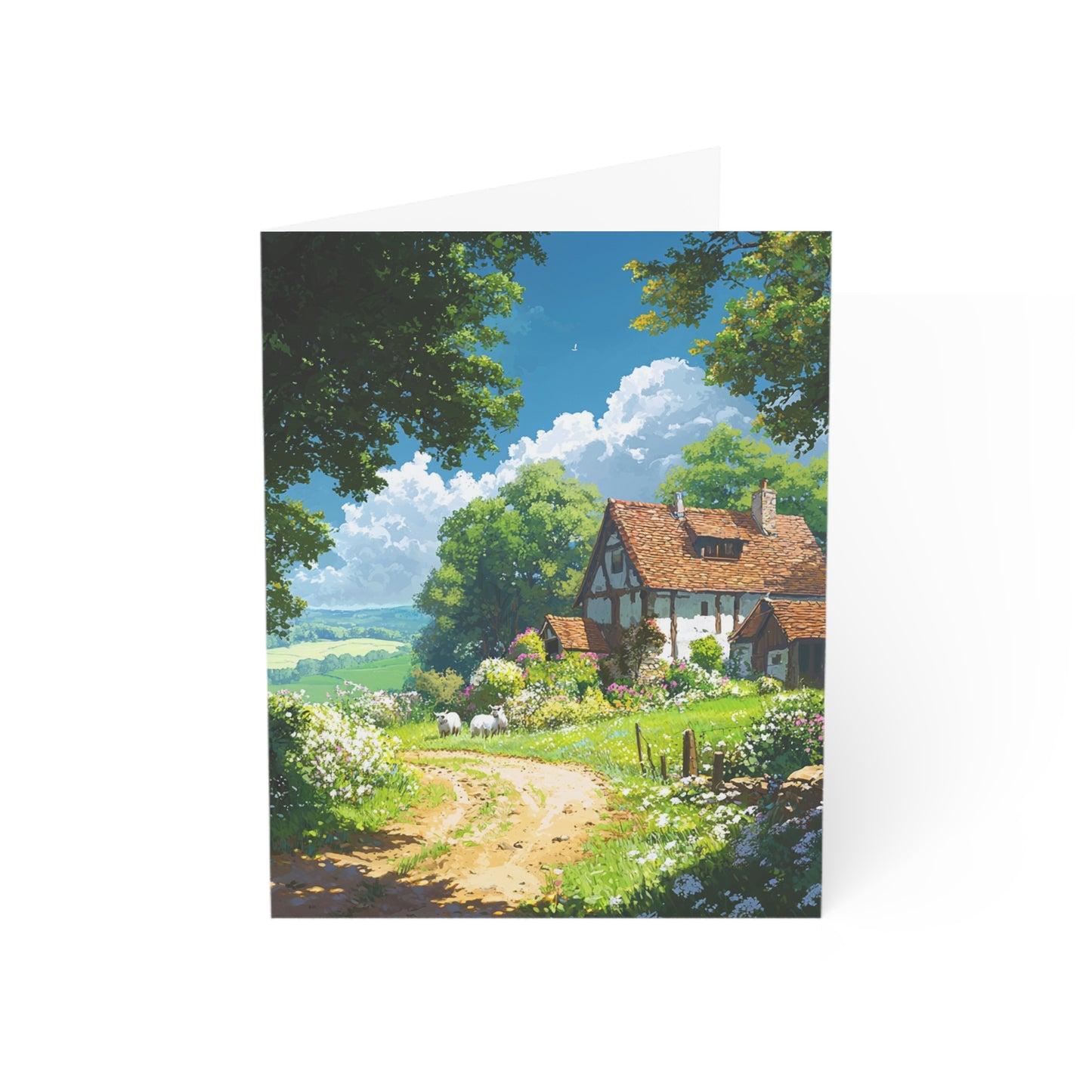 Pretty English Countryside 4 - Greeting Cards - Set of 1, 10, 30, or 50pcs for All Occasions - USA