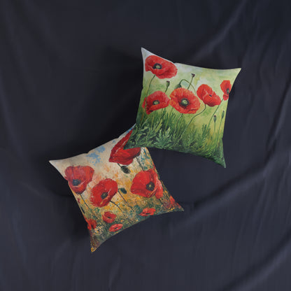 Poppies - Square Pillow - UK