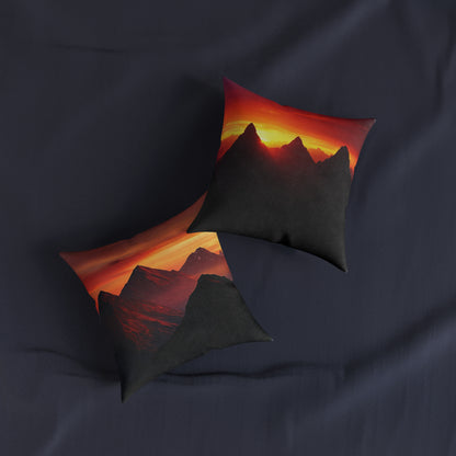 Sundown Over The Peaks - Square Pillow - UK