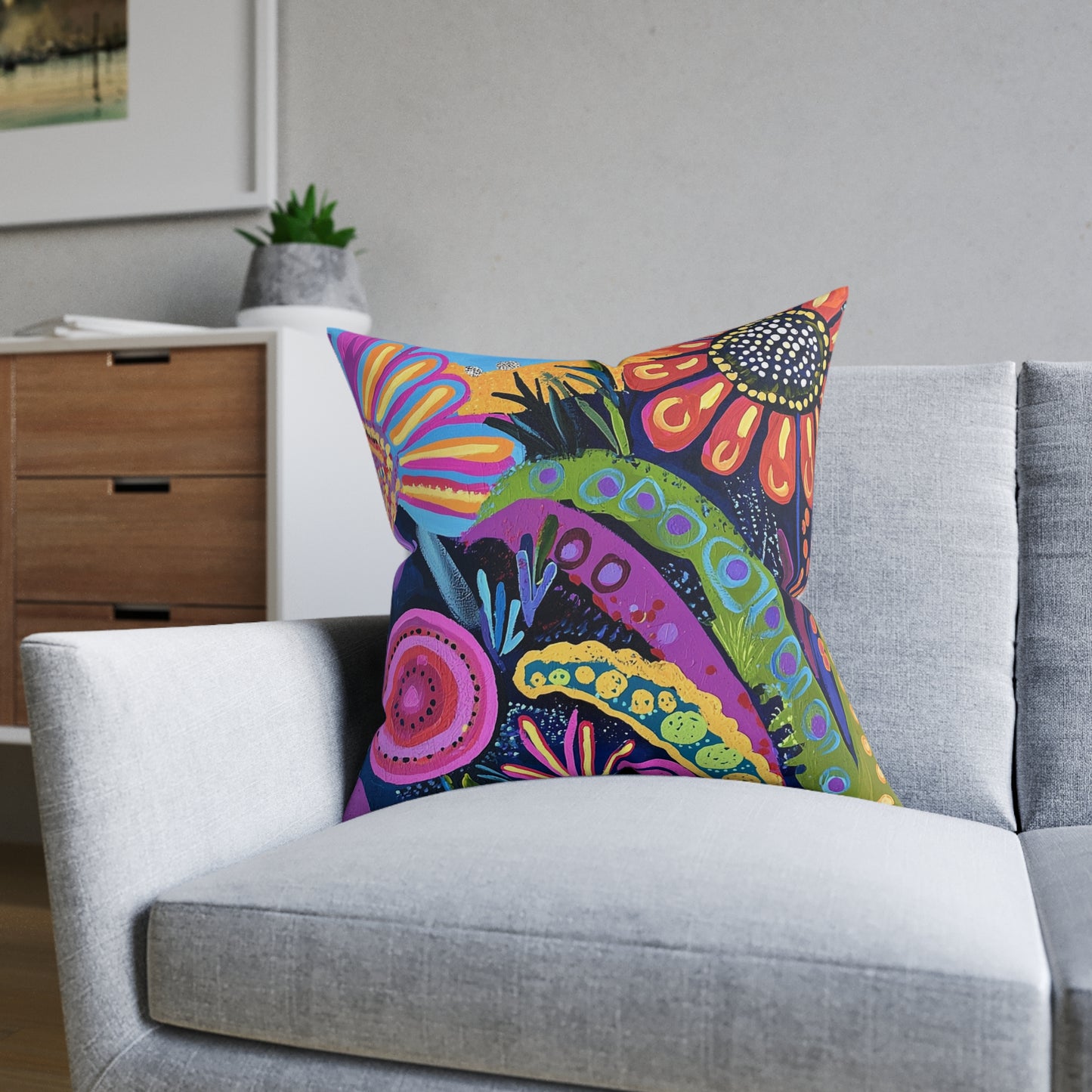 Traditional Aboriginal 2 - Square Pillow - UK