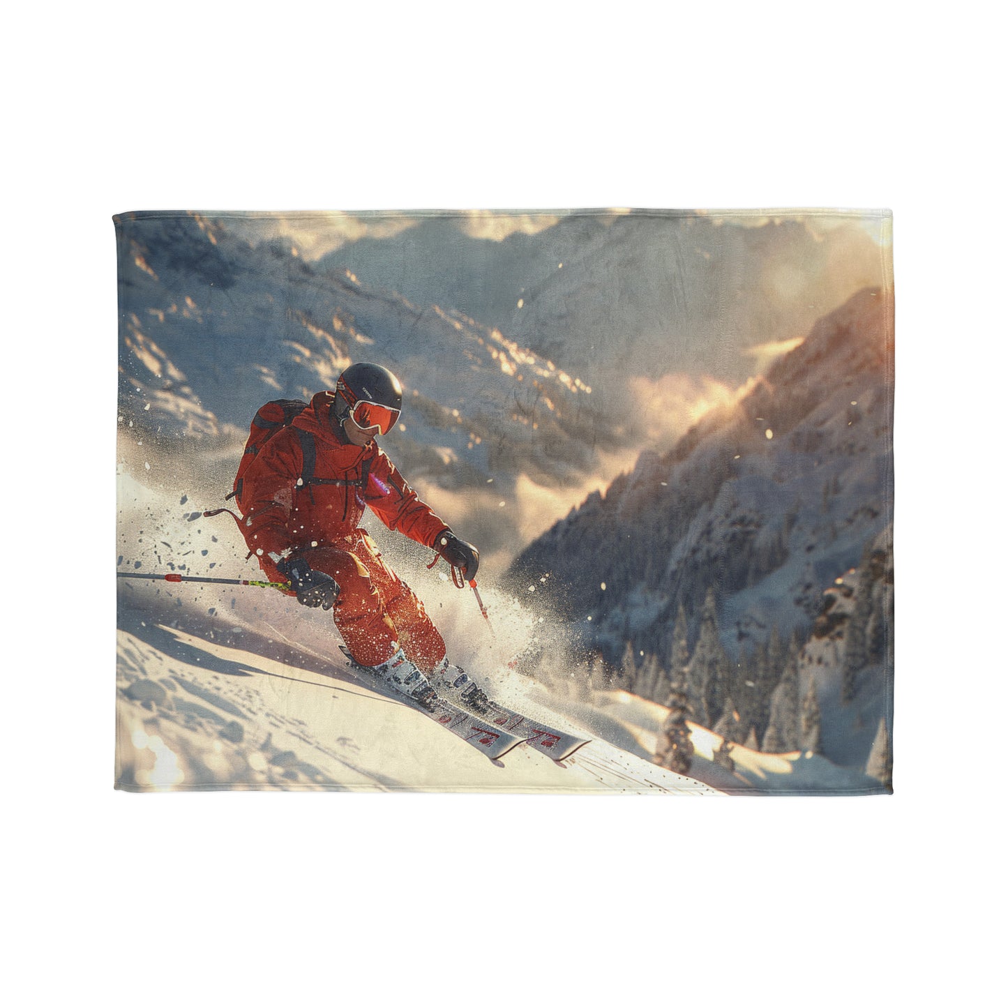 Downhill Skier #1 - Soft Polyester Blanket