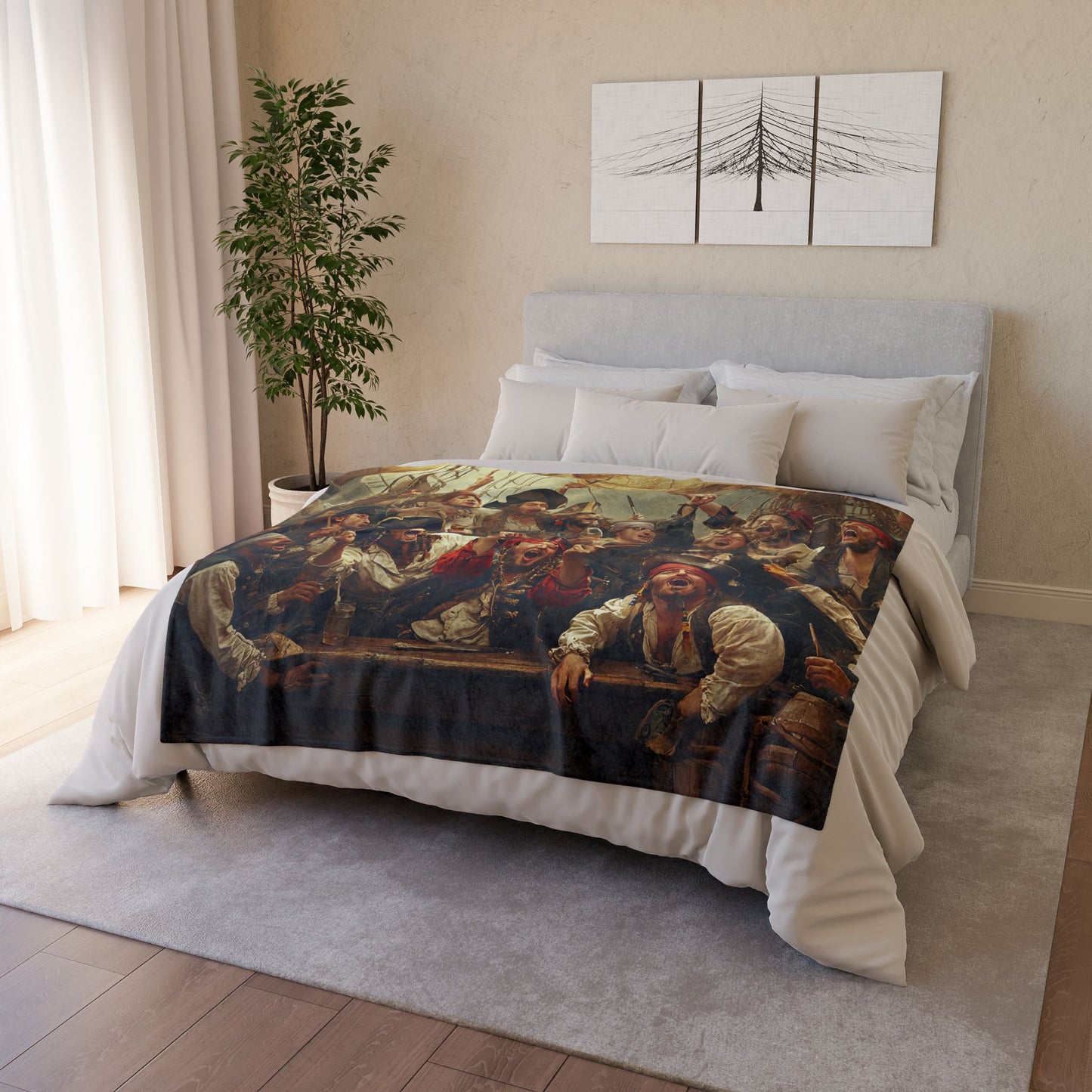 Pirate Party Soft Polyester Blanket - Cozy Throw for Nautical Enthusiasts UK