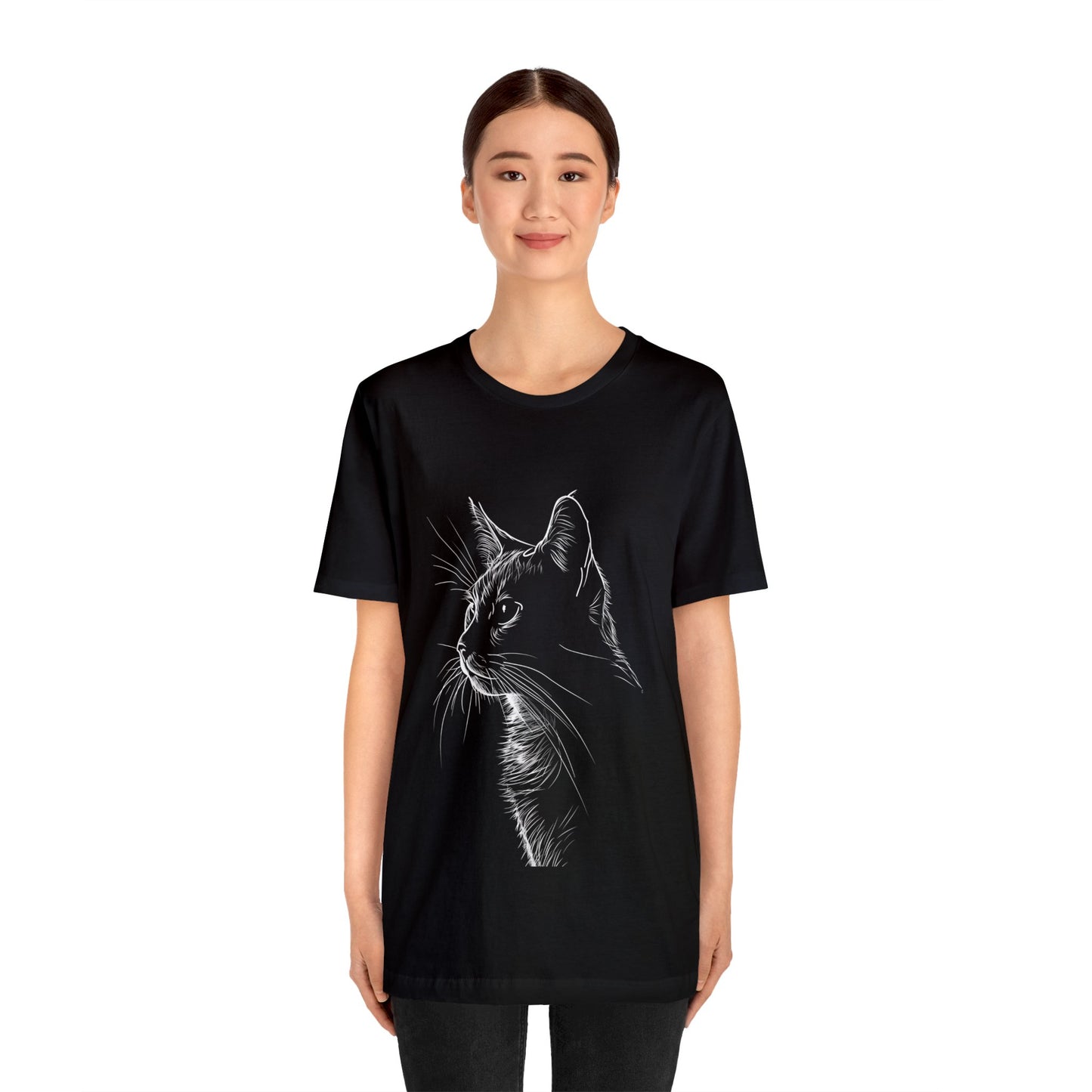 Cat Silhouette #1 - Unisex Jersey Short Sleeve Tee