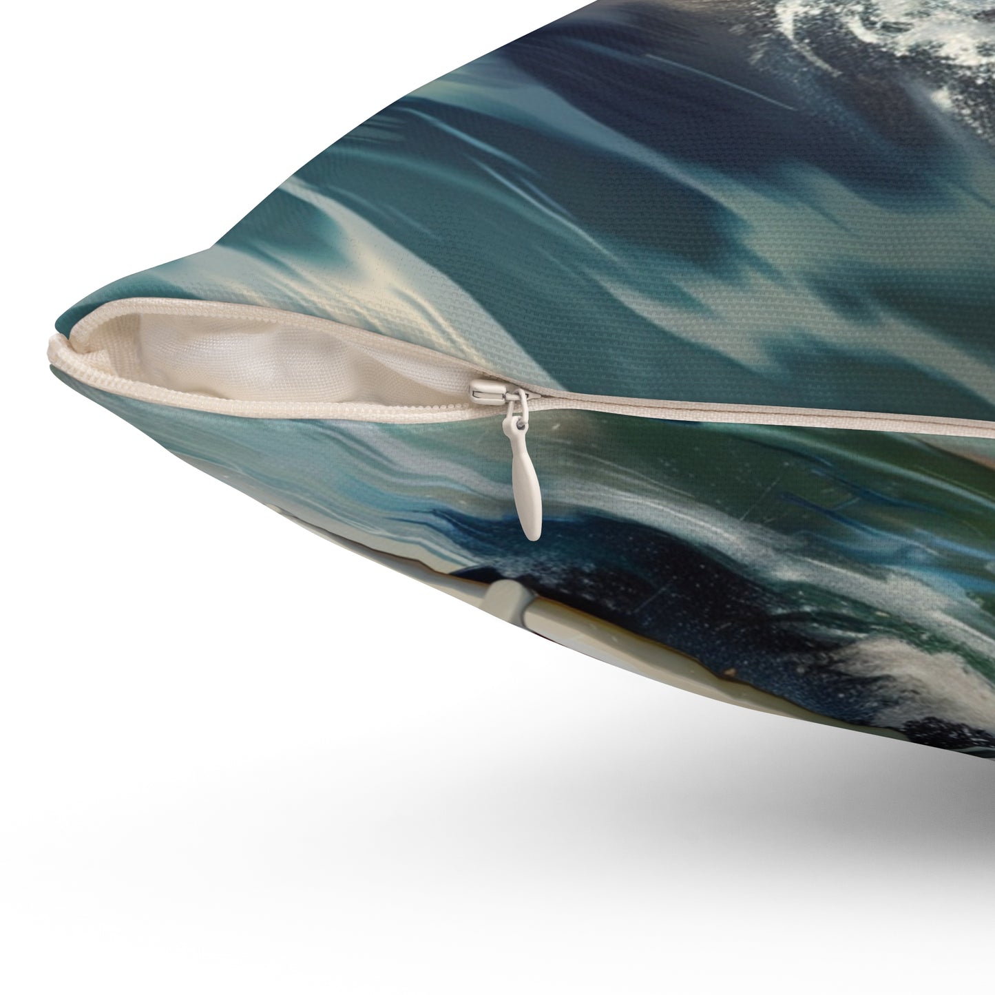 Surf Wagon - Spun Polyester Square Pillow - USA