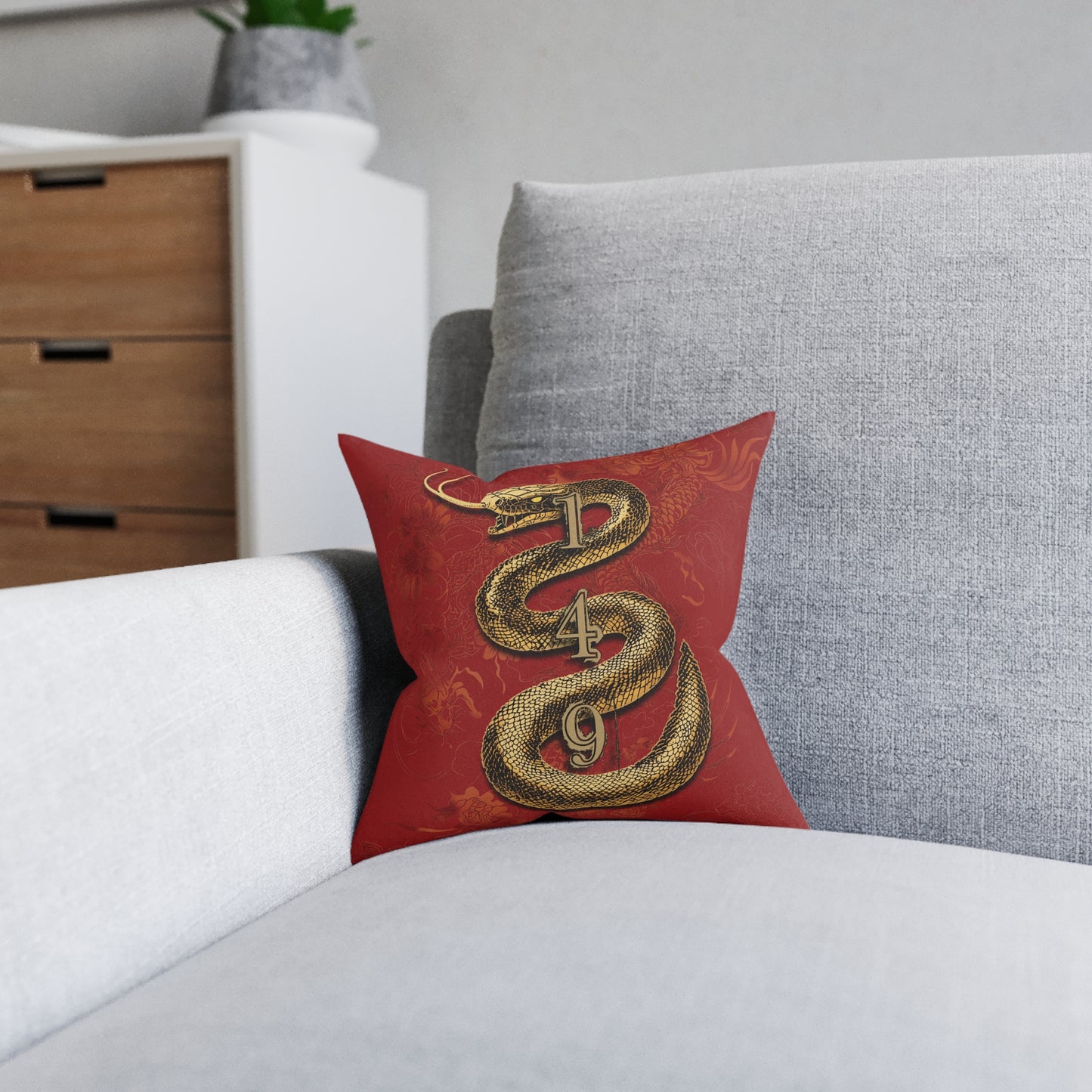 Chinese Year of The Snake - Square Pillow UK