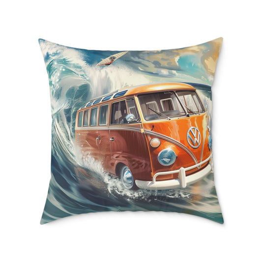 Surf Wagon - Square Poly Canvas Pillow - Australia