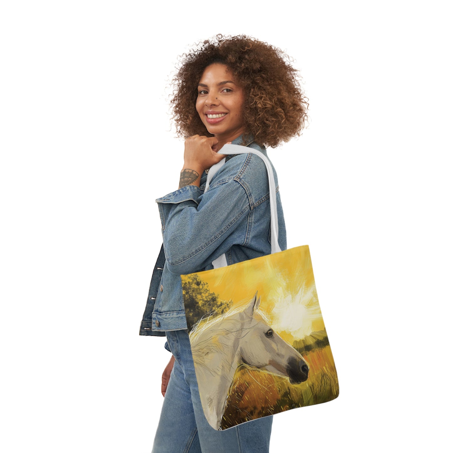 Horse #3 Polyester Canvas Tote Bag (AOP)