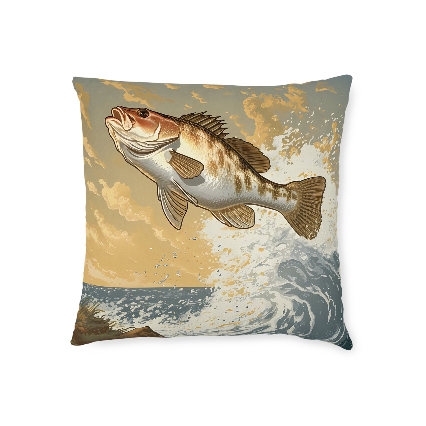 Fish Jumping - Square Pillow - UK