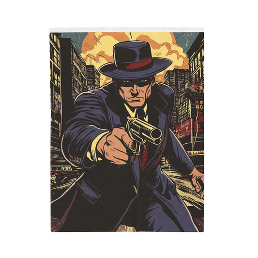 1950s Gangster Comic Cover 2 - Velveteen Plush Blanket USA