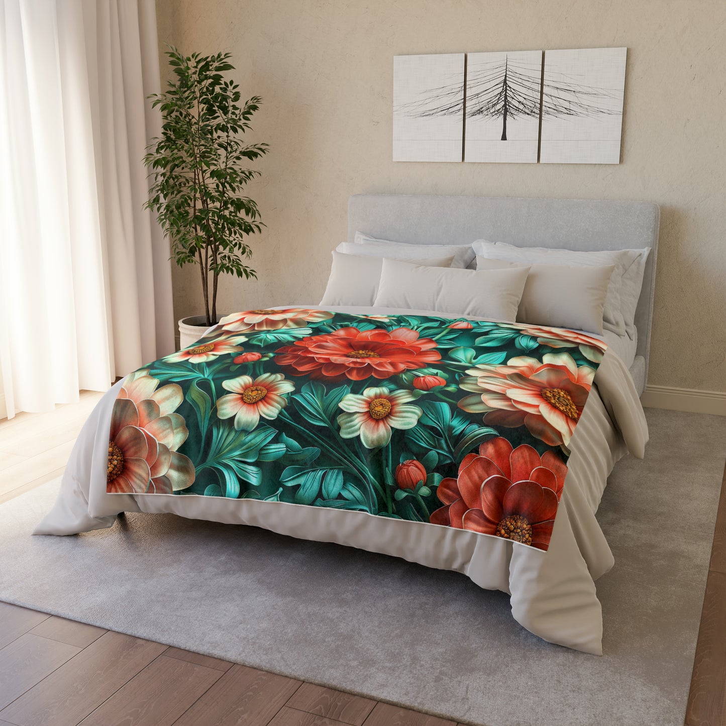 Chinoiserie #5 - Soft Polyester Blanket