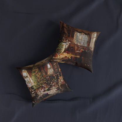 Cosy Christmas Square Pillow - Festive Home Decor UK