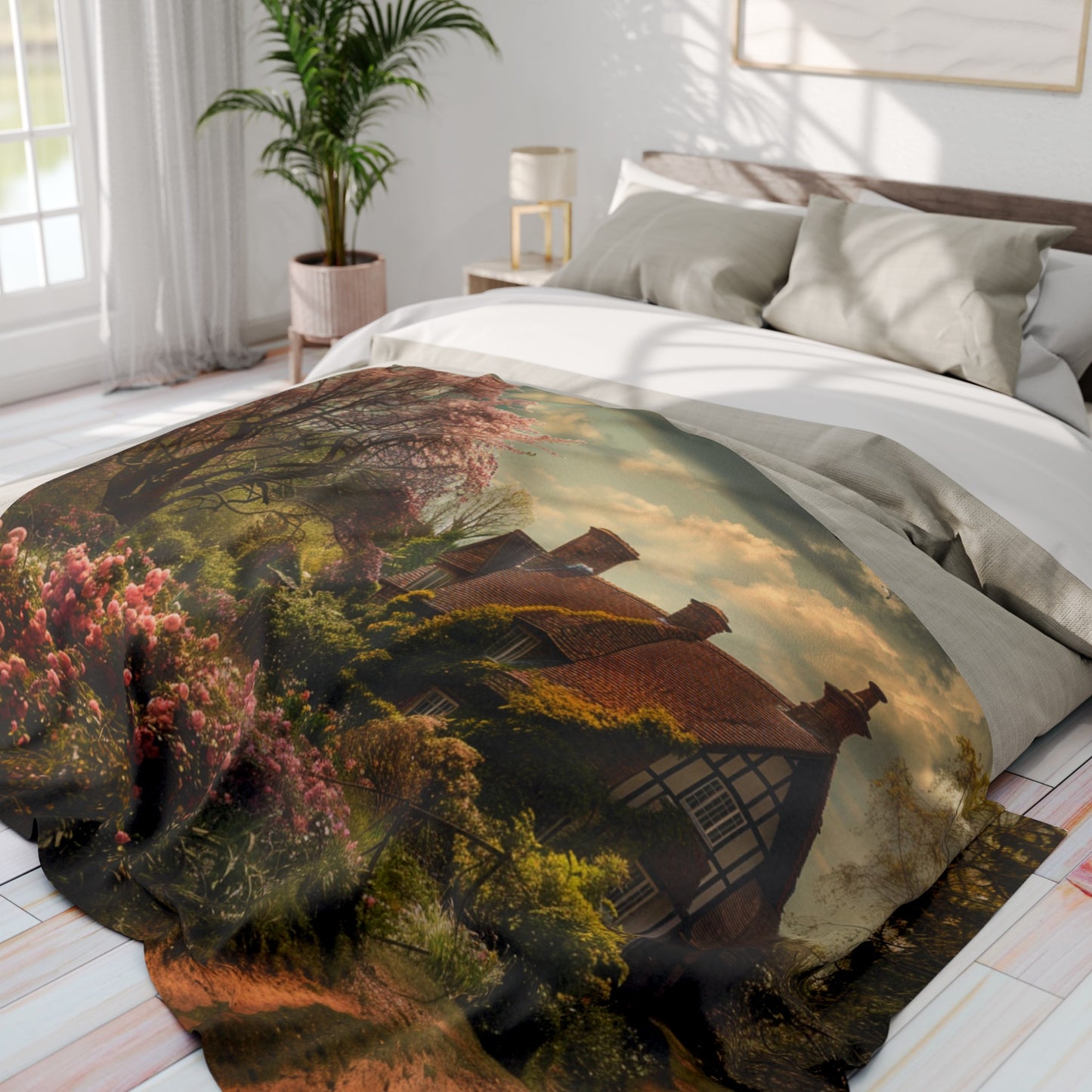 English Springtime 2 Arctic Fleece Blanket - UK, USA