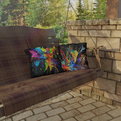 Paint Splash - Outdoor Pillows - USA