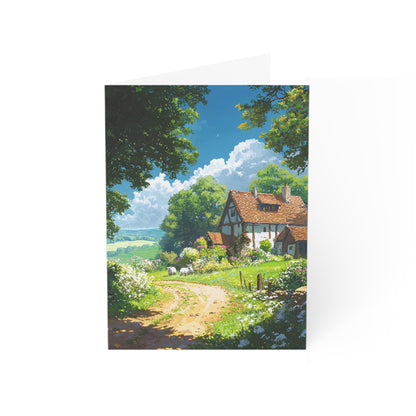 Pretty English Countryside 4 - Greeting Cards - Set of 1, 10, 30, or 50pcs for All Occasions - USA