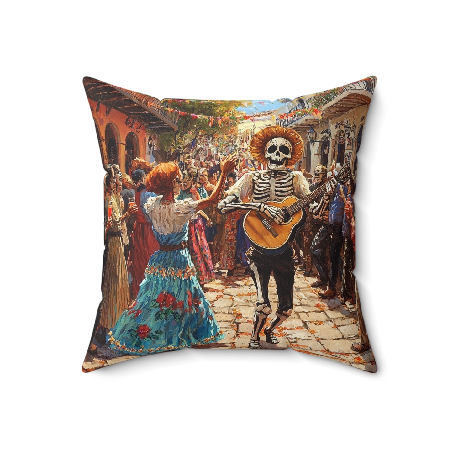 Vibrant Day of the Dead - Decorative Pillow - USA