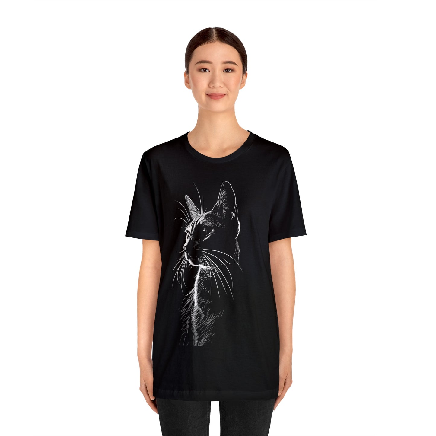 Cat Silhouette #5 - Unisex Jersey Short Sleeve Tee