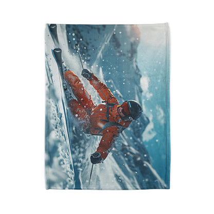 Downhill Skier #2 - Soft Polyester Blanket