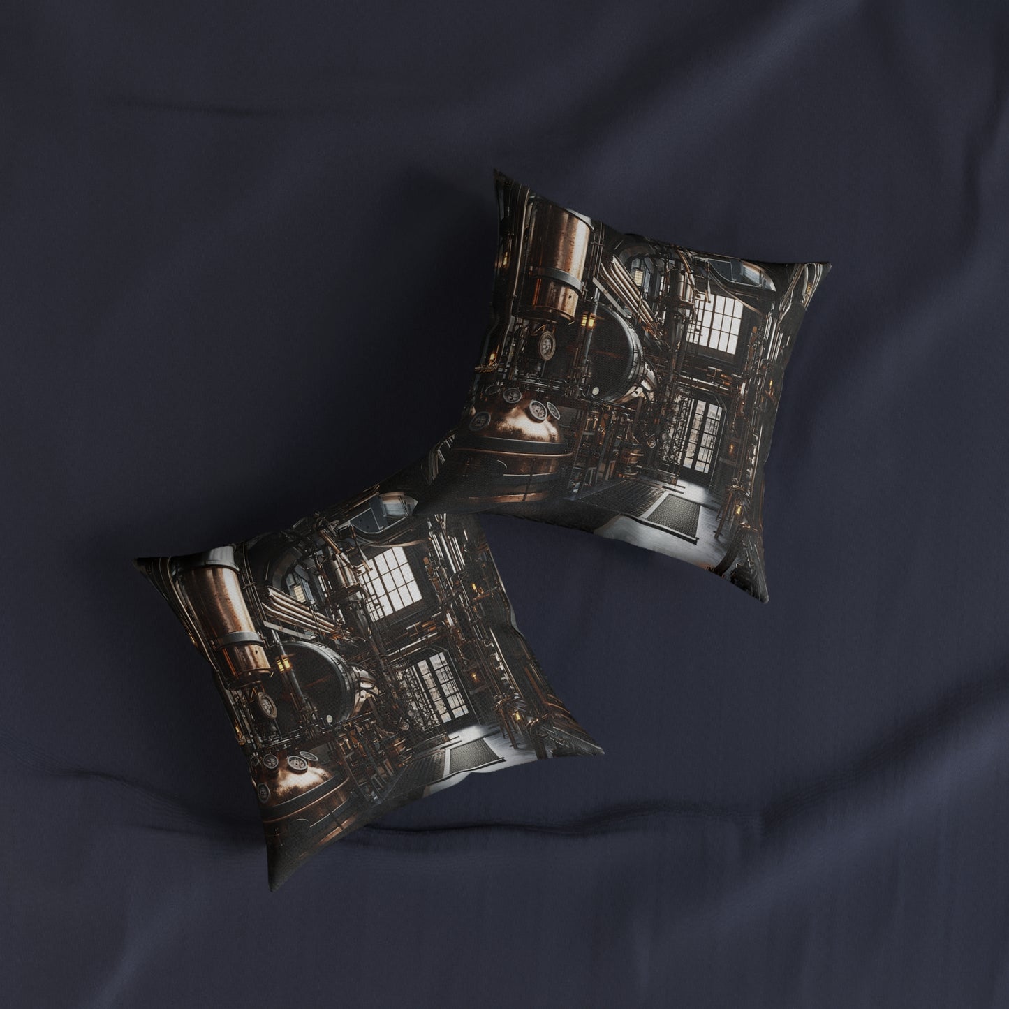 Industrial-Style Square Cushion - Steampunk Home Decor UK