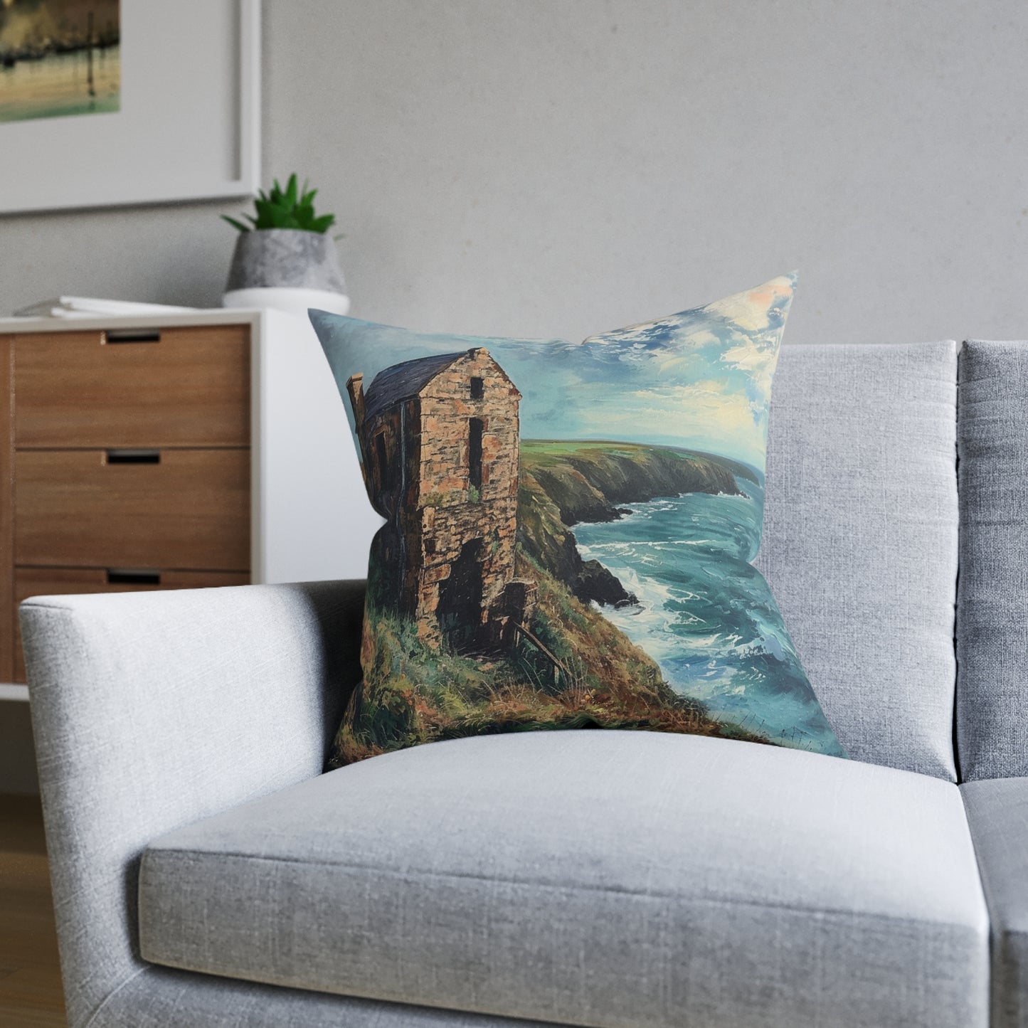Cornwall - Engine House Cushion - UK